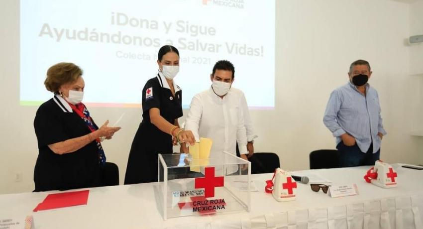 Presidente Jorge Sánchez Allec pone en marcha Colecta Nacional de Cruz Roja  Zihuatanejo 2021