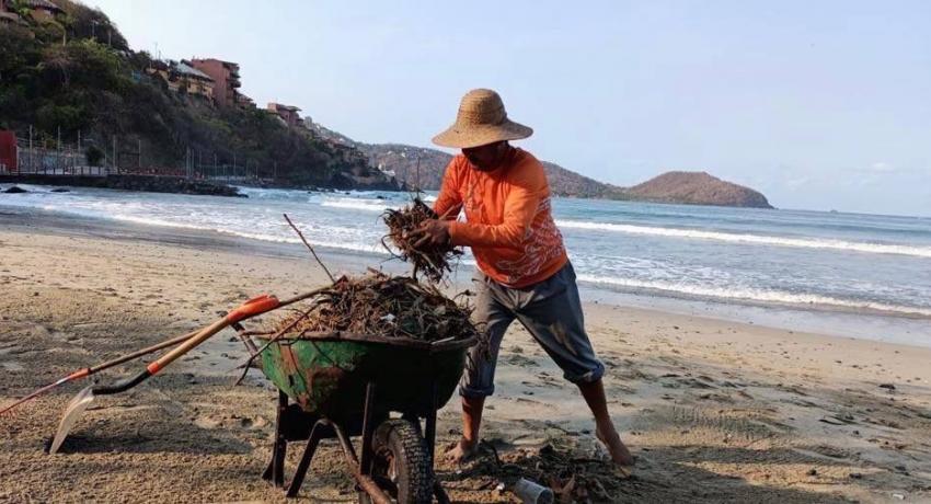 Instruye alcalde Jorge Sánchez Allec trabajo de limpieza permanente en todas las playas