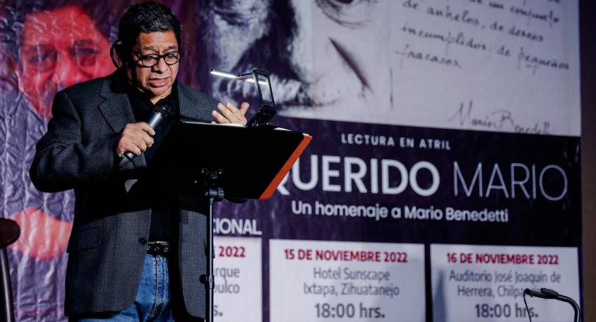 Se llevó a cabo La Lectura en Atril “Querido Mario” un Homenaje a Mario Benedetti, en voz del primer actor Fermín Martínez y de Rafael Aparicio orgullo guerrerense.