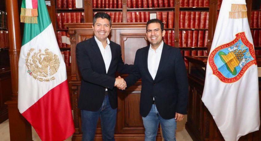 Presidente Jorge Sánchez Allec se reúne con alcalde de Puebla
