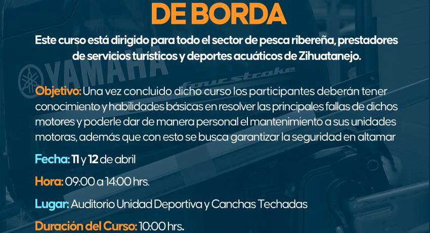 Gobierno de Lizette Tapia apoyará a sector pesquero con capacitación sobre motores fuera de borda