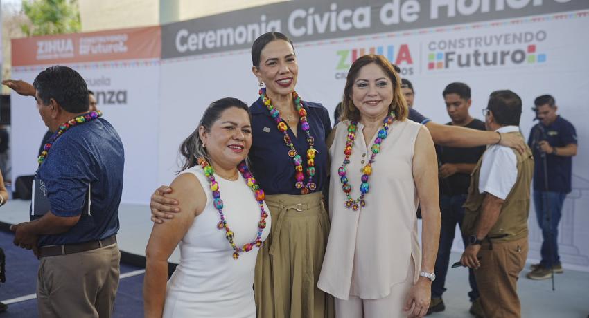 Presidenta Lizette Tapia Castro entrega espacio deportivo a la escuela secundaria técnica 186
