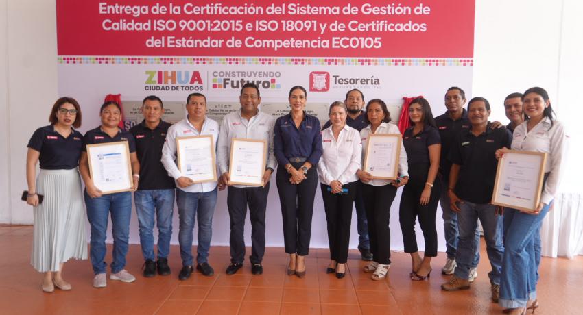 Gobierno de Lizette Tapia Castrorecibe Certificación de Norma ISO 9001:2025 del Sistema de Gestión de Calidad