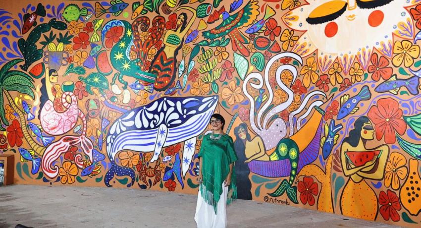Artista azuetense deja su huella en Zihuatanejo con gran obra