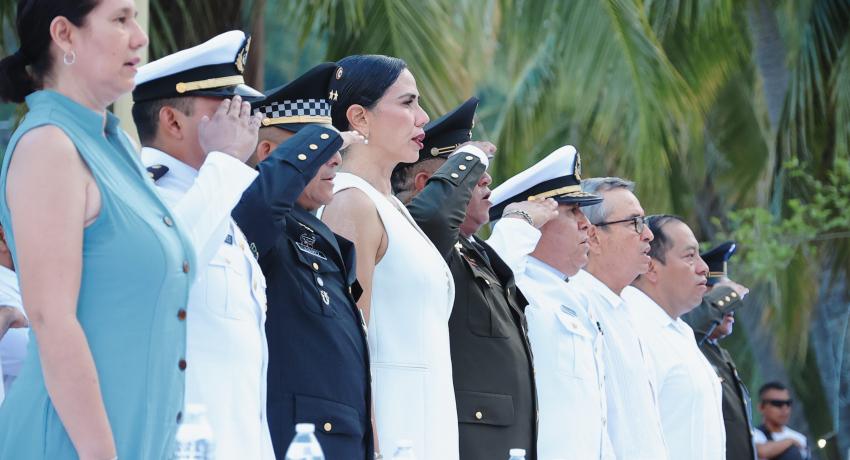 presidenta Lizette Tapia Castro, acompañado por elementos del 75 Batallón de Infantería, conmemoró la Gesta Heroica de los Niños Héroes,